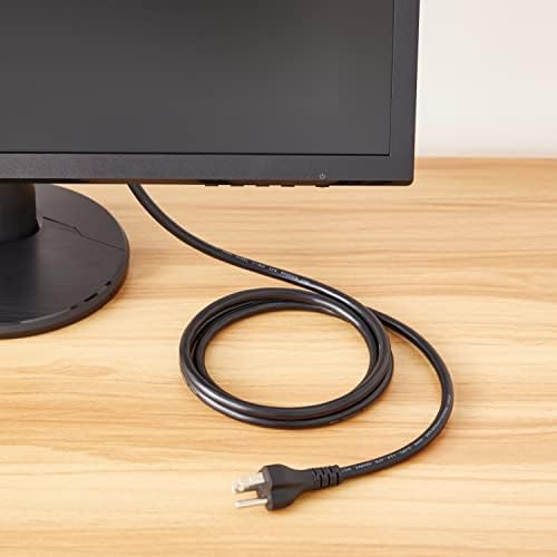 Amazon Basics Universal PC Power Cord Replacement, AC Power Cord for Monitor, Computer, TV, 3 Prong, 18 AWG, 125 Volts, 6 ft, Black, 5-Pack - Image 7