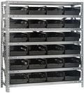Quantum Storage Systems 1239-107BK Steel Shelving Unit with 4" Shelf Bins, 12" D x 36" W x 39" H, Black by QuantumStorageSystems