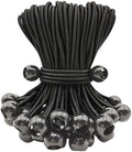 ABINLIN Ball Bungee Cords 6 Inch, 50 Pcs Bungee Cords with Balls, Black by ABINLIN