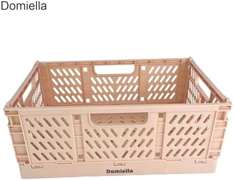 2 Pack Stackable Storage Crates, Plastic Foldable Baskets Small Pink - Image 6
