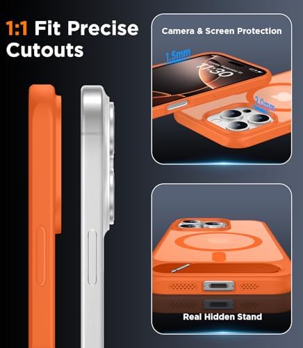Temdan Magnetic Compatible with iPhone 16 Pro Max Case, [Built-in Invisible Kickstand][Compatible with MagSafe][Military Grade Shockproof] Slim Translucent Matte Phone Case for iPhone 16 Pro Max 6.9" - Image 6