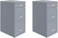 Scranton & Co Set of 2 18" D 3-Drawer Metal Filing Cabinet by Unknown