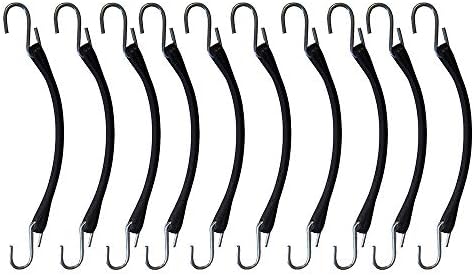 10 Pack 9" for Heavy Duty Natural Rubber Tarp Straps Tarp Tie Down Bungee Cords - Image 2
