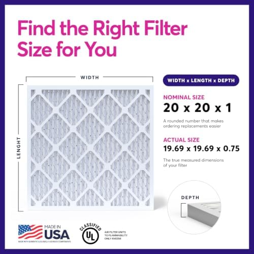 BNX TruFilter 20x20x1 Air Filter MERV 8 (4 Pack) - MADE IN USA – Dust & Pet Defense Electrostatic Pleated Air Conditioner HVAC AC Furnace Filters for Dust, Pet, Mold, Pollen MPR 600 – 700 & FPR 5 - Image 2