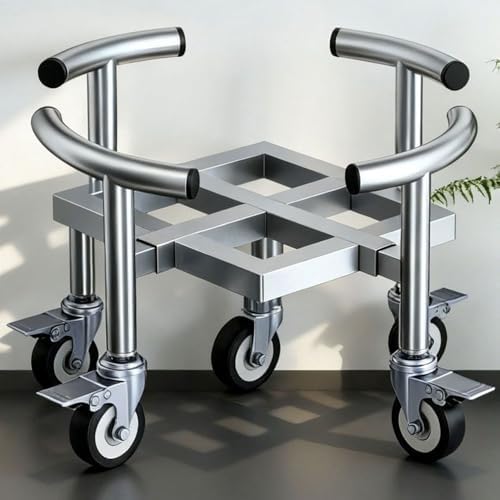 Heavy Duty Stainless Steel Rolling Cart with Locking Casters - Commercial Kitchen, Warehouse & Industrial Utility Stand for Storage & Organization by Unknown