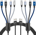 4 in 1 Multi Charging Cable, 2 Pack 6FT Charging Cords for Multiple Devices by Firsting