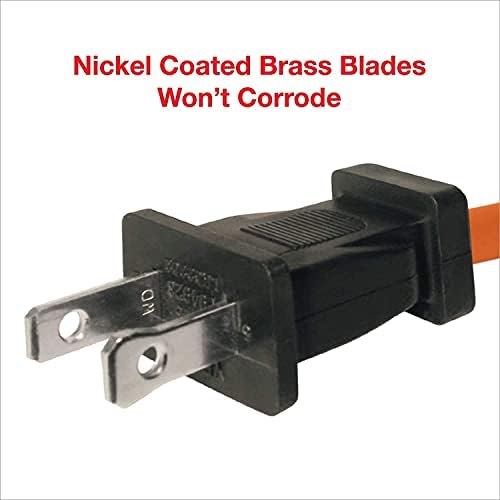 Clear Power 16 Gauge 3Prong Cords (16/2-2-Prong Polarized, Orange, 25 ft) - Image 3