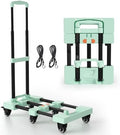 Voipvvii Folding Hand Truck 500lbs, Portable Heavy Duty Dolly Cart, 6 Wheels Collapsible Luggage Cart with 2 Elastic Ropes - Compact Trolley Cart for Easy Moving - Ideal Hand Cart for Travel and More by VoipvviiDirect