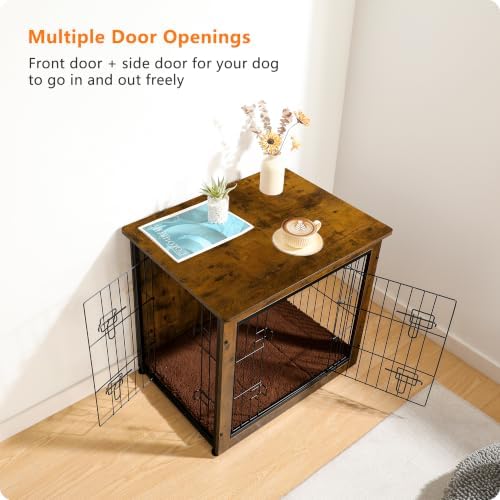 DWANTON 27" Dog Crate Furniture, Dog Kennel Indoor, with Waterproof Cushion - Image 6