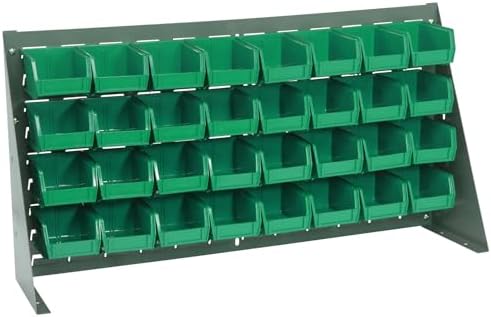 Quantum Storage Systems QBR-3619-210-32GN Ultra Bin Complete Bench Rack Package with 32 Ultra Bins, 36" x 8" x 19" , Green by QuantumStorageSystems