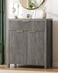 Lulive Fluted Buffet Cabinet for Kitchen, 28.3" Sideboard Cabinet Grey by Lulive