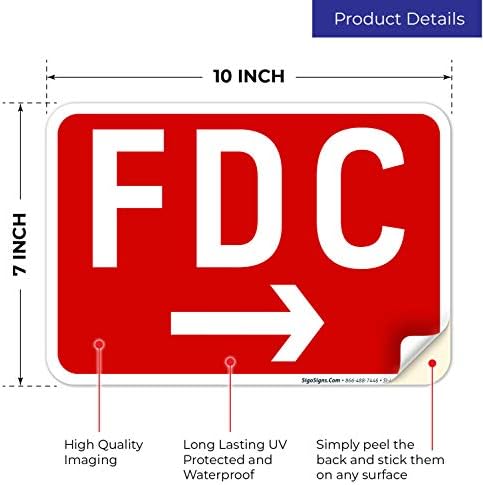 FDC Right Arrow Sign, Red Background, - Image 2