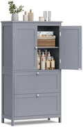 VASAGLE Bathroom Storage Cabinet with 2 Doors, 2 Drawers, Dove Gray by VASAGLEbySONGMICSHOME