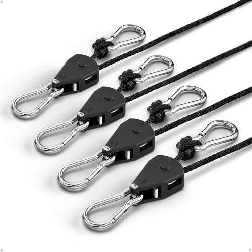 1/8" Small Ratchet Straps Mini, Tie Down Straps, Grow Light Hangers by EVMANZ