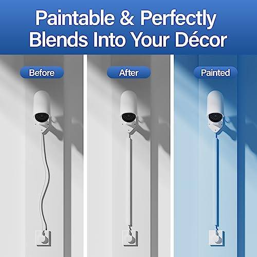 Delamu 56.7in Cord Hider, Cord Covers for 1-2 Wires on Wall, One-Cord Cable Hider, Easy Install Wire Hider Wire Covers for Cords on Wall, Cable Cover Raceway to Hide Wires Along Wall, W0.59 H0.4in - Image 5