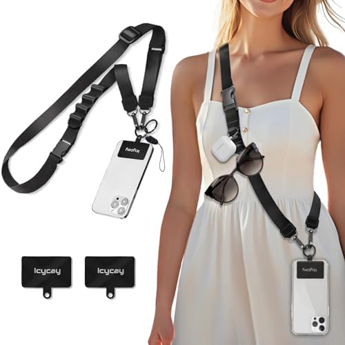 Icycay Phone Lanyard Crossbody Strap Neck Adjustable Teacher Women Black by Icycay