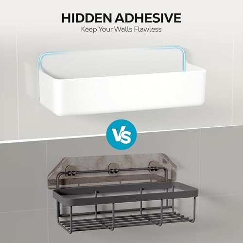 Nieifi Adhesive Shower Shelves, White, 4 Pieces - Image 6