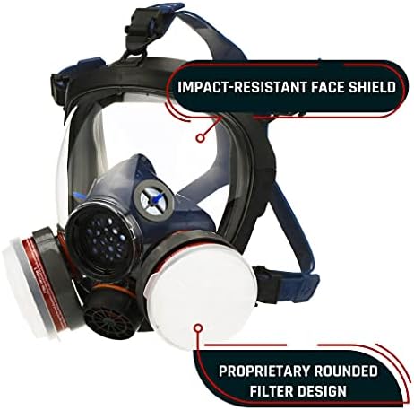 Parcil Distribution Full Face Respirator Mask - Air Purifying, Organic Vapor & Particulate - Industrial Use - CE Tested - Image 3