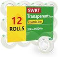 SWRT Clear Tape Refills for Dispenser, 12 Rolls, 3/4 in x 800 in Tape Rolls by SWRT