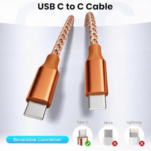KYEHD USB C Cable，3 Pack 10FT 60W Fast Charging USB C to USB C Cable, Durable Type C Charger Cable for iPhone 17/16/15/iPad MacBook CarPlay and More - Image 3