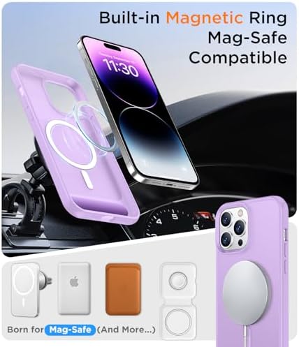 Temdan Magnetic Compatible with iPhone 14 Pro Max Case, [Built-in Invisible Kickstand][Compatible with MagSafe] [Military Grade Shockproof] Slim Translucent Matte Phone Case for iPhone 14 Pro Max 6.7" - Image 5