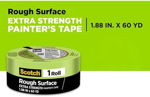 Scotch Rough Surface Painter's Tape 2060-48MP, 1.88 in x 60.1 yd (48mm x 55m), 3-Pack – Strong Adhesive, Clean Removal, Tear-Resistant Masking Tape, for Brick, Concrete, Stucco, Textured Surfaces - Image 2