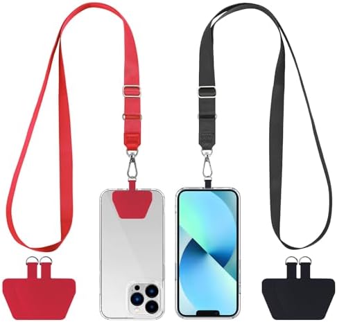 CACOE Phone Lanyard, Black+Red, 2 Pcs by CACOE