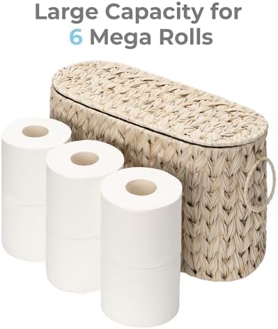GRANNY SAYS Bathroom Toilet Paper Storage Basket with Lid, Butter Milk - Image 4