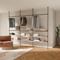pamo Adjustable Clothes Rack with Shelves 117" W x 86"-118" H by pamo