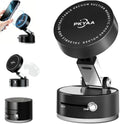 PKYAA 2026 Upgraded Foldable and Retractable Magnetic Mount, Vacuum Suction Magnetic Phone Holder, A Movable Vacuum Suction Cup Car Phone Stand for Cars/Gyms/Mirrors/Smooth Surface (Black) by PKYAA