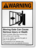 SmartSign 24 x 18 inch “Warning - Moving Gate Can Cause Injury Or Death” Metal Sign, 80 mil Laminated Rustproof Aluminum, Black, White and Orange, Made in USA by SmartSign