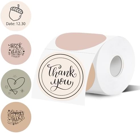3 Inch Thermal Label,Morandi Round Thermal Printer Label,Waterproof Thermal Stickers for DIY Logo Design,Name Tag,Thanks Card 300 Labels/Roll (Morandi) by Unknown