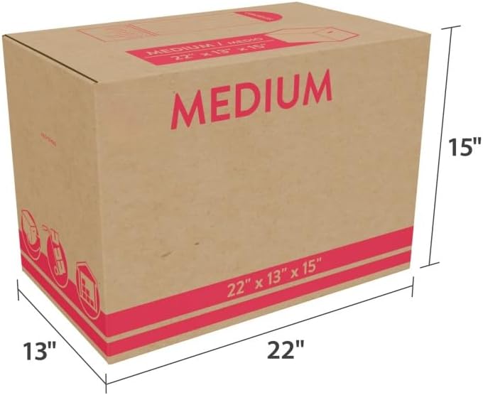 Medium Moving Boxes 10 Pack, 22x13x15.5" Corrugated Cardboard Boxes - Image 3