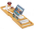 Sen Yi Bao Luxury Bamboo Bathtub Tray - Wooden Expandable Caddy with Book, Tablet, Wine Holder - Gift Idea by SenYiBao