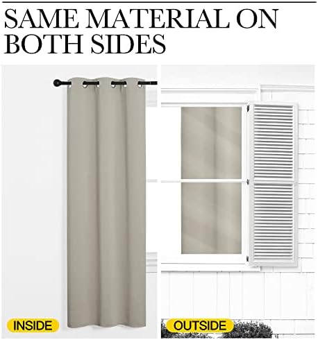 NICETOWN Natural Door Curtain for Doorway Privacy, Curtains 84 Inch Length, Room Divider Curtain Cover, Blackout Temporary Insulated Closet Curtain for Bedroom Closet (1 Panel, 5ft Wide) - Image 6