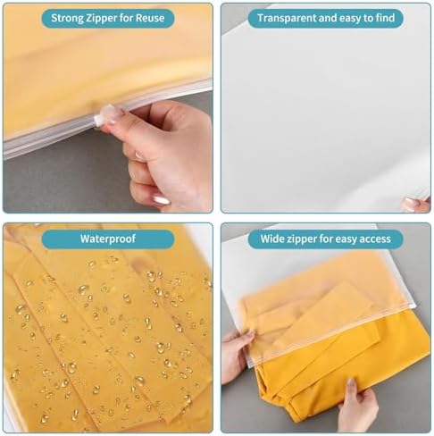 14x12 Inch Frosted Zipper Bags for Clothes 25pcs No Vent Holes - Image 6