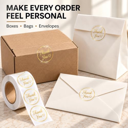 Thank You Stickers for Small Business, 500 Clear Round, 1.5 Inch - Image 7