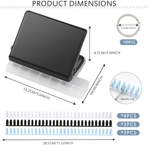 10 Hole Punch Binding Machine for Planner, Metal Binder Machine Kit with 10Pcs Plastic Comb Binding Spines & 30Pcs Loose Leaf Binder Rings, Binder Hole Puncher for A4, A5 and B5 Paper - Image 2