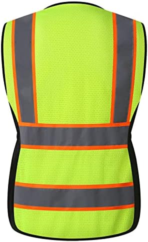 Hi Vis Reflective Safety Vest for Women Work,KZW,YellowLink,L - Image 6