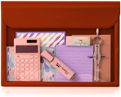 Mr. Pen Red Plastic File Folders - Letter Size, Clear by MrPen