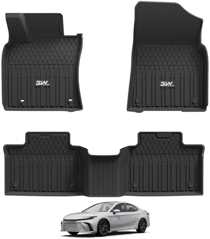 3W Floor Mats for 2025-2026 Toyota Camry, Custom Fit TPE All Weather by 3W