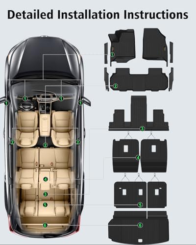 Floor Mats & Cargo Mat with Backrest Mat for Chevy Traverse 2024-2026 - Image 7