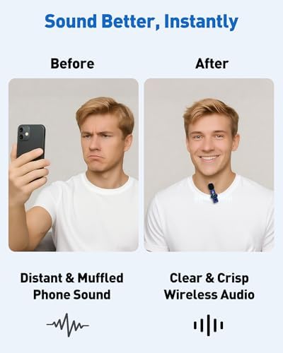 USB C Lavalier Microphone Wireless Mini Mic for Type-C Android Phone/Tablet/PC Video Recording Clip-on Mics with Rotatable Clip&Denoise Recording, Ideal for Vlog Tiktok Youtube Content Creator, Blue - Image 2