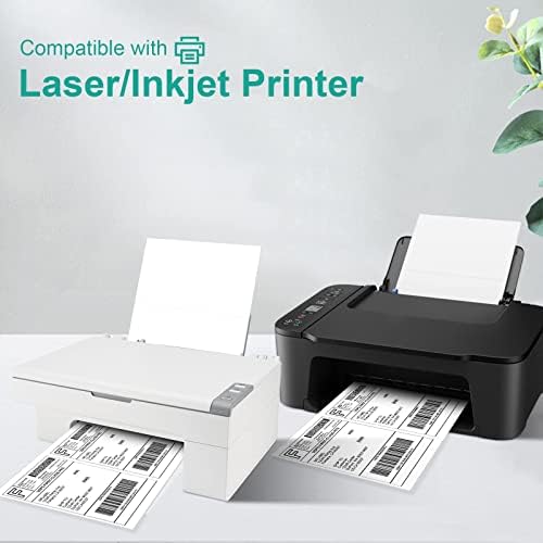 MFLABEL Half Sheet Shipping Labels 2-UP (100 Labels, 8.5"x5.5") - Round Corner Laser/Inkjet Labels for FedEx, UPS, Amazon FBA Strong Adhesion Corrugated Box Labels - Image 4