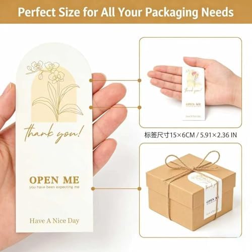 150pcs Thank You Labels - Flower Decorative Labels Gift Tag Stickers Large & Small Business Packaging Gift Box Decor - Image 4
