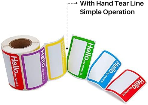 L LIKED 400 Colors Hello Name Tags Stickers 3.5x2.25 for School Office Home (Pack of 2) - Image 3