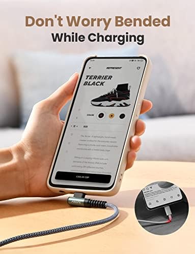 AINOPE USB C Cable 4-Pack [10/6.6/3.3/3.3FT] 3.2A 90 Degree USB C Cable Packs, Nylon Braided Angled USB C Cable Fit for Galaxy S10 S9 S8 Plus S21, Note 10 9 8, LG, Galaxy S21 Charger Fast Charging - Image 6