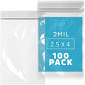 2.5" x 4" Small Zip Bags, 100 Pack, 2 Mil, Reclosable Jewelry Bags, GPI by GPI