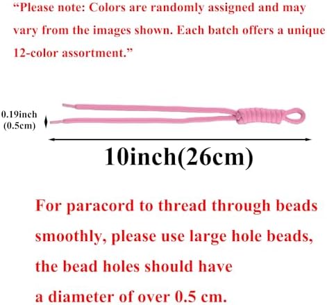 KJML DIY Paracord Keychain 12pcs Paracord Rope Keychain Braided Cord Rope Bag Charm for Purse Handbag Decoration Accessories - Image 5