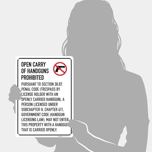 No Open Carry of Handgun Prohibited Texas §3007 Sign, - Image 4